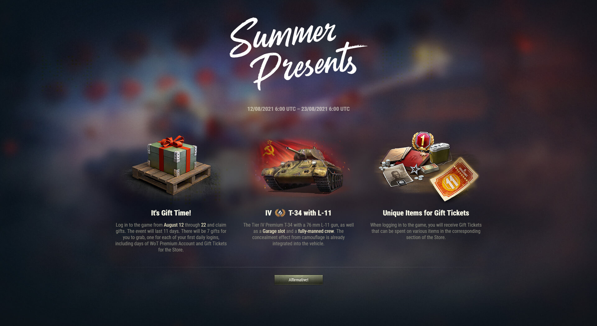 World of tanks propose un char gratuit et autres pour son 11ème anniversaire