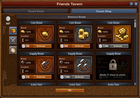 Forge of Empires - Taverne des Amis boost